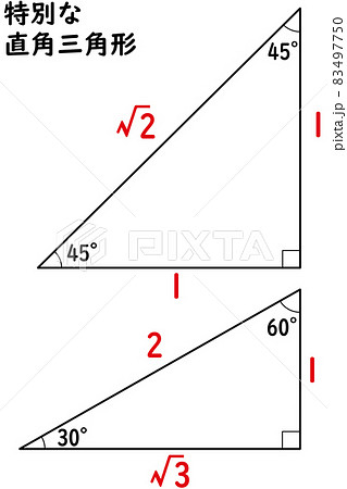 特別な直角三角形のイラスト素材