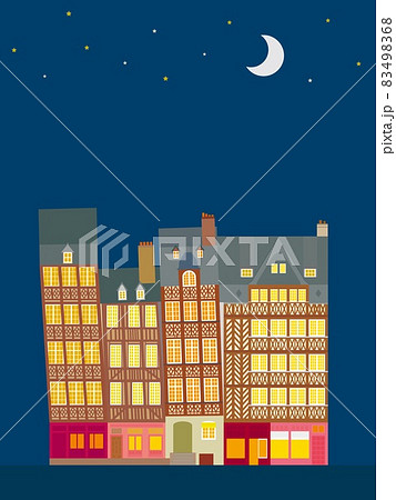 レンヌ rennes フランス france 傾く家 夜空 レンヌ rennes フランス france 傾く家 夜空 83498368
