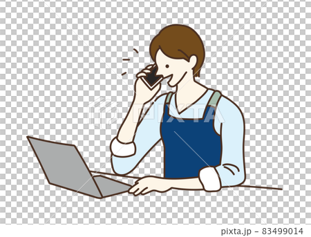 農業女子　パソコン　仕事　 83499014