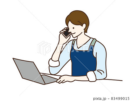 農業女子　パソコン　仕事　 83499015