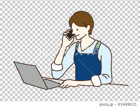 農業女子　パソコン　仕事　 83499015