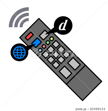 テレビのリモコンを操作するイラスト 83499133