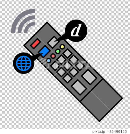 テレビのリモコンを操作するイラスト 83499133