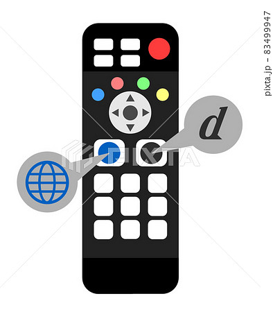 テレビをリモコンで操作するイラスト テレビをリモコンで操作するイラスト 83499947