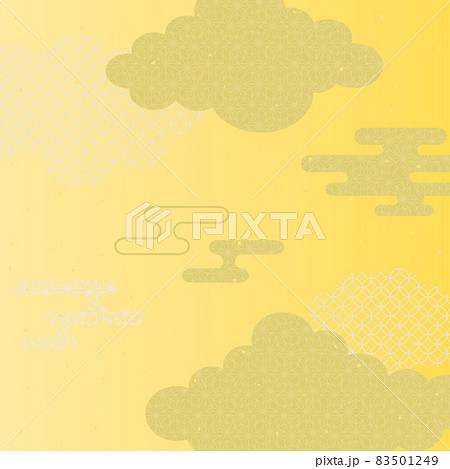 金色の雲の和柄の背景素材 83501249