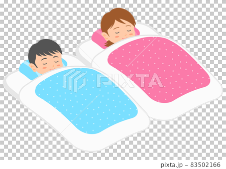 男人和女人並排睡著蒲團 男人和女人並排睡著蒲團 83502166
