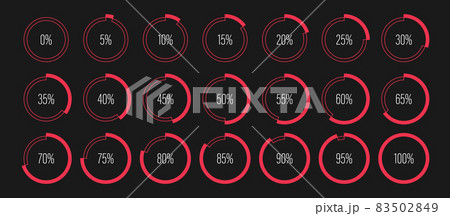Set of circle percentage progress bar diagrams Set of circle percentage progress bar diagrams 83502849