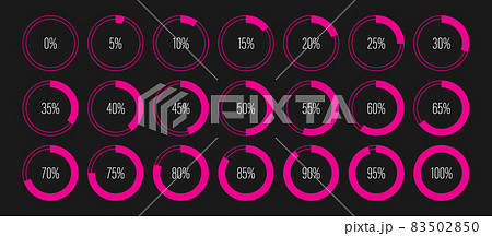 Set of circle percentage progress bar diagrams 83502850
