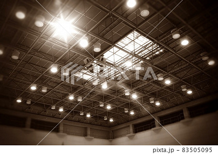 室内スポーツ競技場の天井の照明 室内スポーツ競技場の天井の照明 83505095