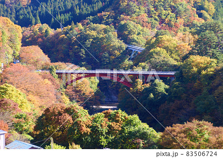 湯野上温泉駅付近の風景(会津・下郷町) 湯野上温泉駅付近の風景(会津・下郷町) 83506724