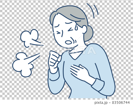 Senior women who cough - Stock Illustration [83506744] - PIXTA