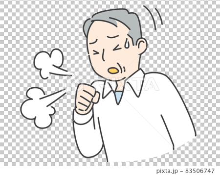 咳をするシニア男性 咳をするシニア男性 83506747