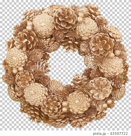 Christmas wreath illustration real bronze Christmas wreath illustration real bronze 83507722