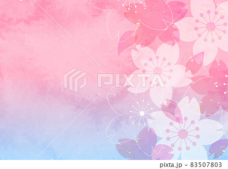 水彩の桜の背景のベクターイラスト 83507803