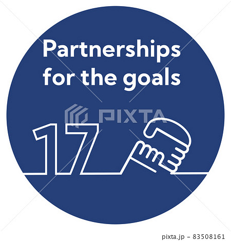 SDGs 17.パートナーシップで目標を達成しよう 丸型アイコン SDGs 17.パートナーシップで目標を達成しよう 丸型アイコン 83508161