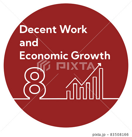 SDGs 8.働きがいも経済成長も　丸型アイコン 83508166