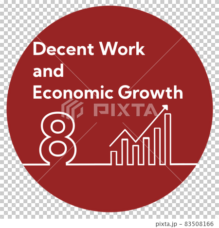 SDGs 8.働きがいも経済成長も　丸型アイコン 83508166