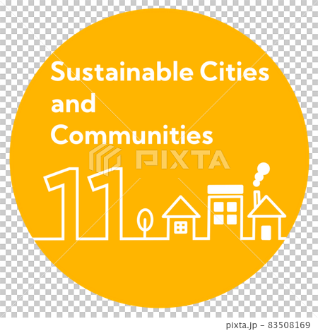 SDGs 11.住み続けられるまちづくりを　丸型アイコン 83508169