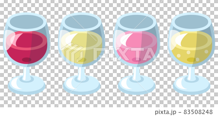 ワイングラスに入ったドリンクのセット 83508248