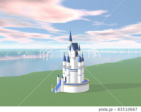 夢のお城のある風景4のイラスト素材