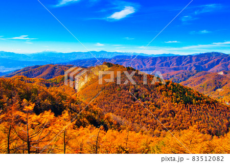 長野県 蓼科高原 ビーナスライン 紅葉　中央アルプス 83512082
