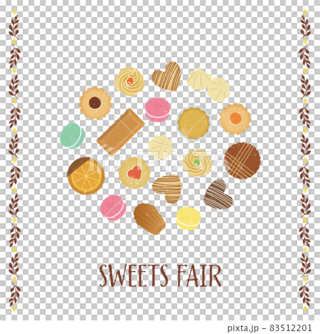 各種糖果和裝飾線條的插圖 / Sweet fair 各種糖果和裝飾線條的插圖 / Sweet fair 83512201