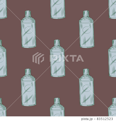 Seamless pattern retro chinese bottle on brown background. Geometrical texture template for menu restaurant. 83512523
