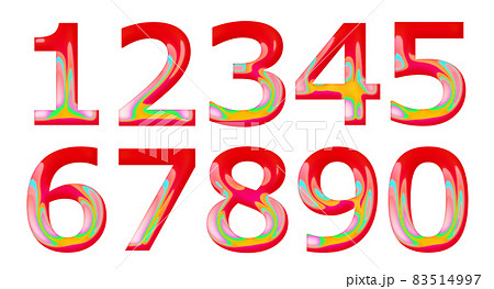 赤地に春のイメージが入った数字 赤地に春のイメージが入った数字 83514997