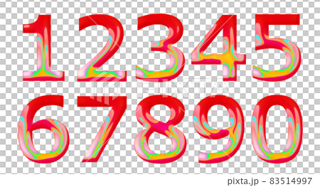 赤地に春のイメージが入った数字 赤地に春のイメージが入った数字 83514997