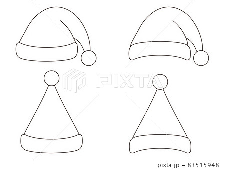 サンタクロース 帽子 テンプレートのイラスト素材