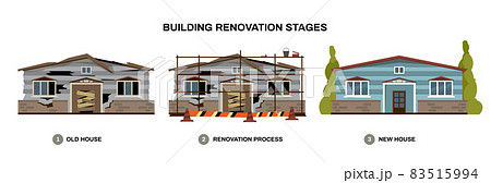 Building Reconstruction Stages Composition 83515994