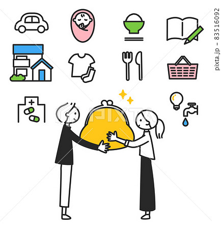 夫婦の家計管理 お金の話をするカップル 夫婦の家計管理 お金の話をするカップル 83516092