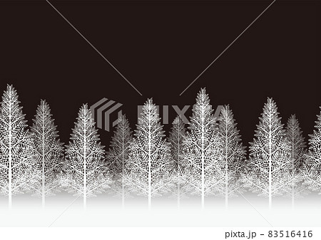 シームレスな雪景色の森の背景イラスト 83516416