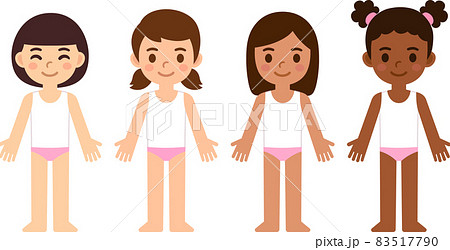 Cartoon girls diverse skin tones Cartoon girls diverse skin tones 83517790