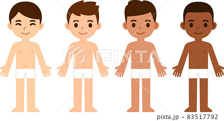 Cartoon boys diverse skin tones 83517792