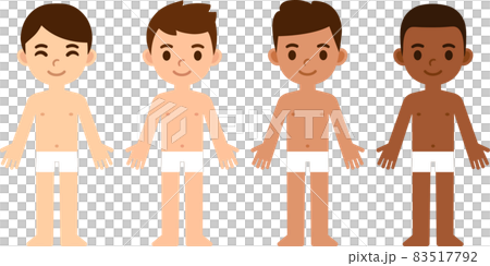 Cartoon boys diverse skin tones 83517792