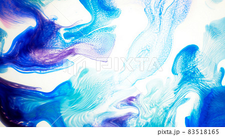 海の中の珊瑚や揺れ動く海藻をイメージした抽象画のイラスト素材