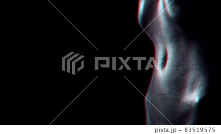 Sexy naked wet body of a girl with water drops. A skinny belly Sexy naked wet body of a girl with water drops. A skinny belly 83519575