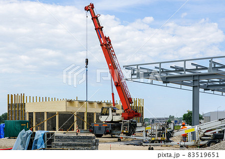 construction of a new modern gas station and shop building 83519651