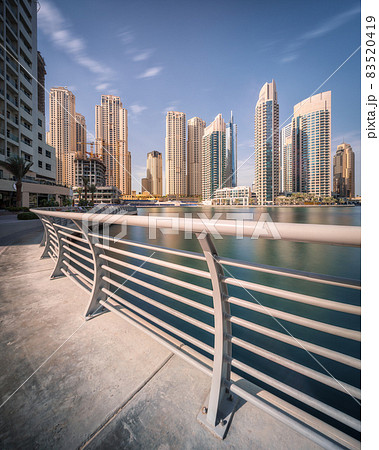 Day view of Dubai Marina bay with clear sky, UAE Day view of Dubai Marina bay with clear sky, UAE 83520419