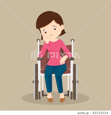 sick woman sitting on wheelchair sick woman sitting on wheelchair 83520554