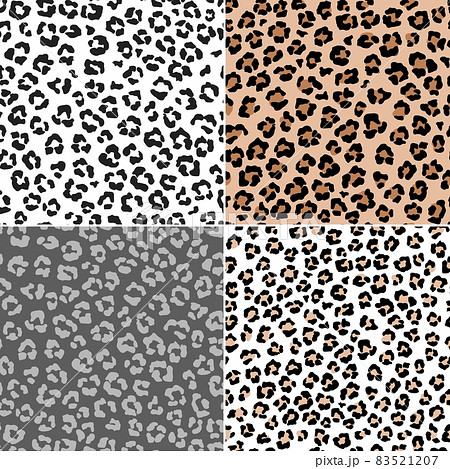 Leopard prints. Animal seamless pattern set. Vector cheetah fashion design 83521207