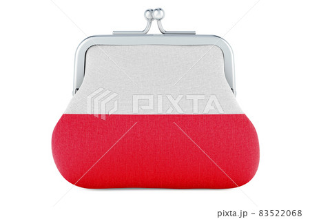 Coin purse with Polish flag. Budget, investment or financial, banking concept in Poland. 3D rendering 83522068
