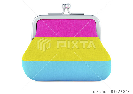 Coin purse with pansexual flag, 3D rendering 83522073