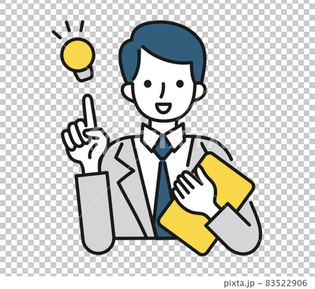 提案をする男性のイラスト ビジネスシーン用の素材 提案をする男性のイラスト ビジネスシーン用の素材 83522906