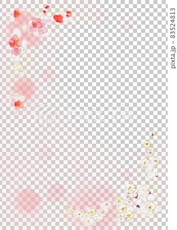 New Year background material (pink gold powder) studded with cute plums 1 New Year background material (pink gold powder) studded with cute plums 1 83524813