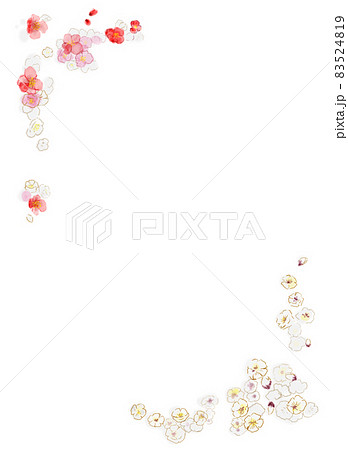 新春 かわいい梅をちりばめた背景素材1 新春 かわいい梅をちりばめた背景素材1 83524819