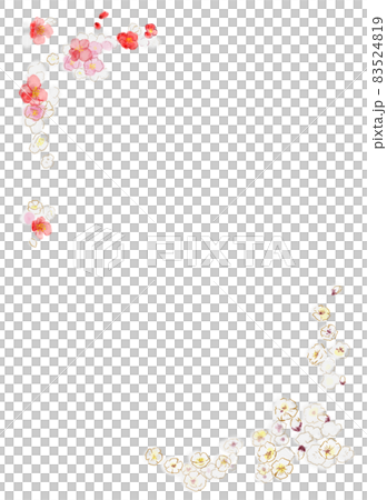 新春 かわいい梅をちりばめた背景素材1 新春 かわいい梅をちりばめた背景素材1 83524819