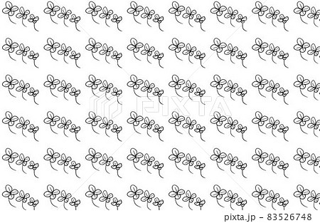 モノクロカラーのクローバーパターンデザイン モノクロカラーのクローバーパターンデザイン 83526748