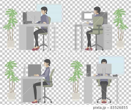 オフィスでパソコン作業をする女性 83526855